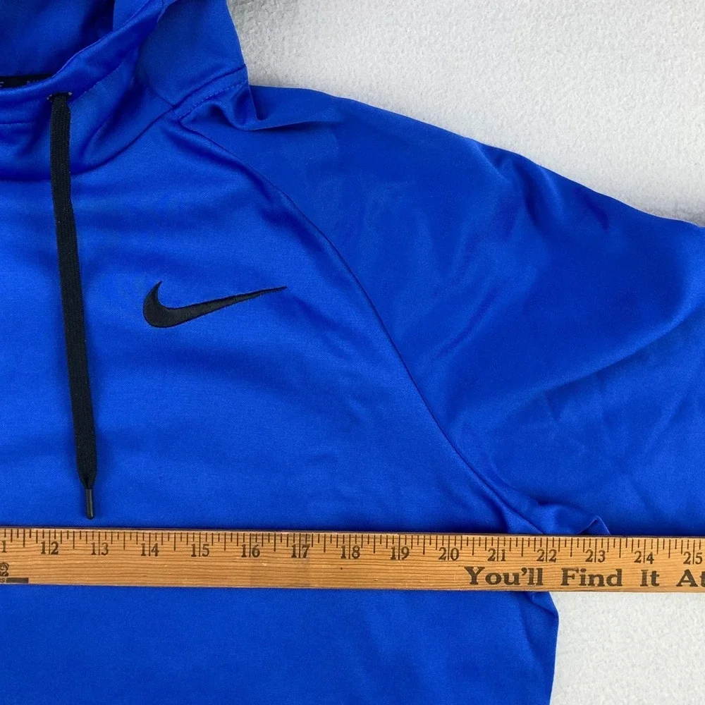 Nike Therma-Fit Hoodie Mens Large Blue Performance Pullover Sweatshirt